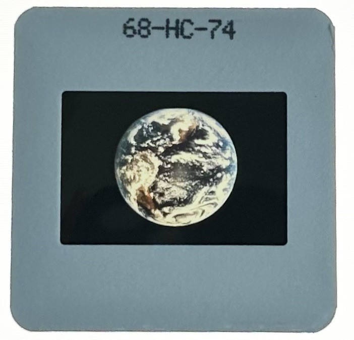 1968 NASA Satellite Image of Earth #68-HC-74 35mm film slide with paper caption