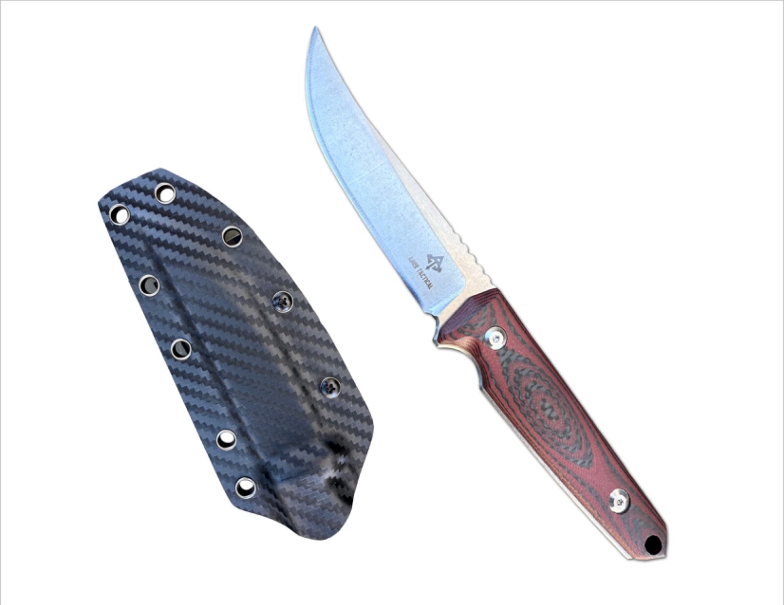 AMER Tactical AT-002 Fixed Blade, Carbonfiber & G10 Scales, Full Tang, EDC Knife