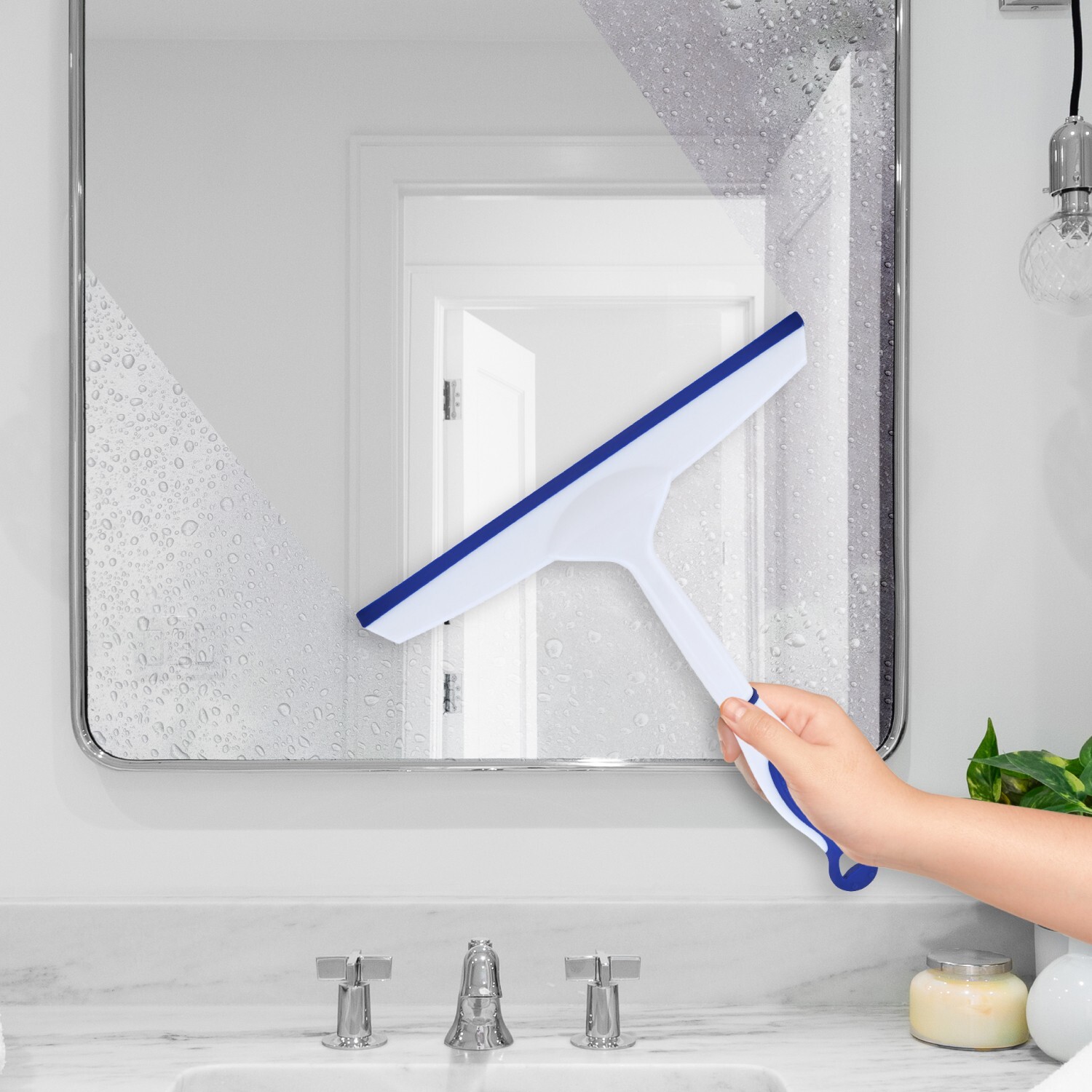Superio 10" Window Rubber Squeegee with Hanging Loop, 2 pack Blue