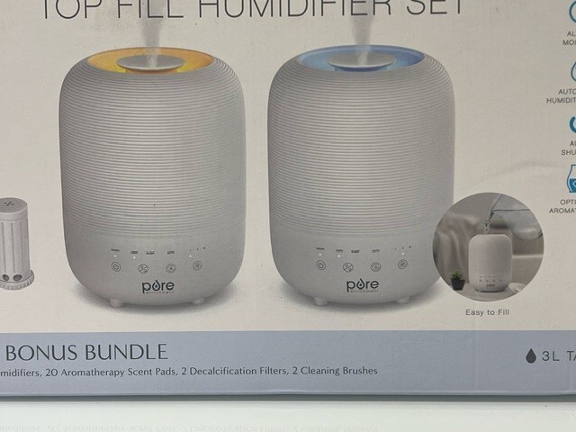 Pure Enrichment Top Fill Humidifier Set Bundle, 2-Pack