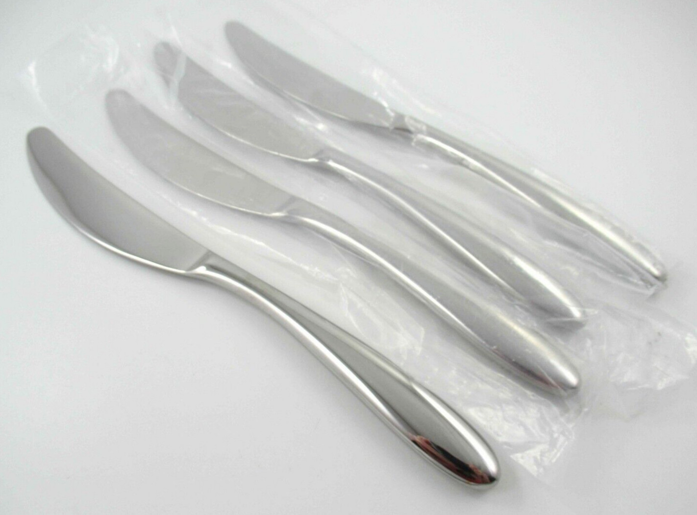 Nambe BEND 4 Dinner Knives Glossy 18/10 Stainless Steel Flatware Vietnam