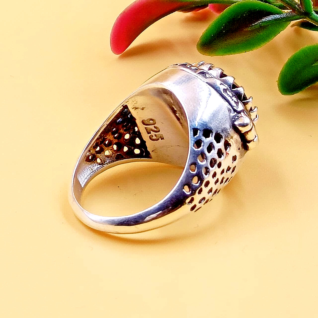 Handmde White Topaz Poison Ring | Handmade 925 Sterling Silver Box Ring