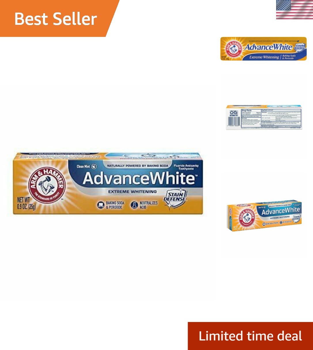 4.3 oz Extreme Whitening Toothpaste with Baking Soda - NaF Dental Care Solution