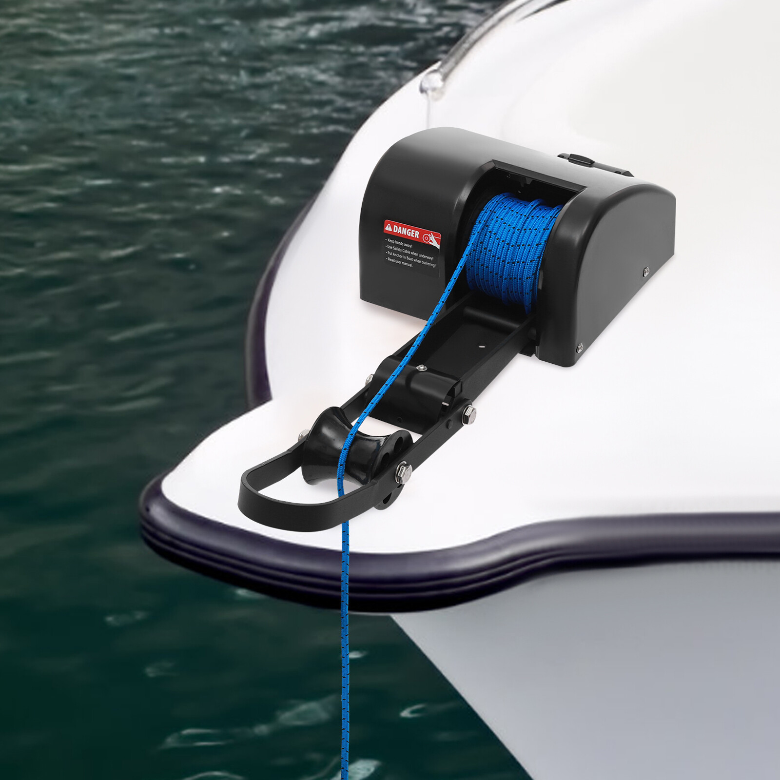 Boat Marine Electric Anchor Winch Boat Winch with Anchor Roller & Remote Control