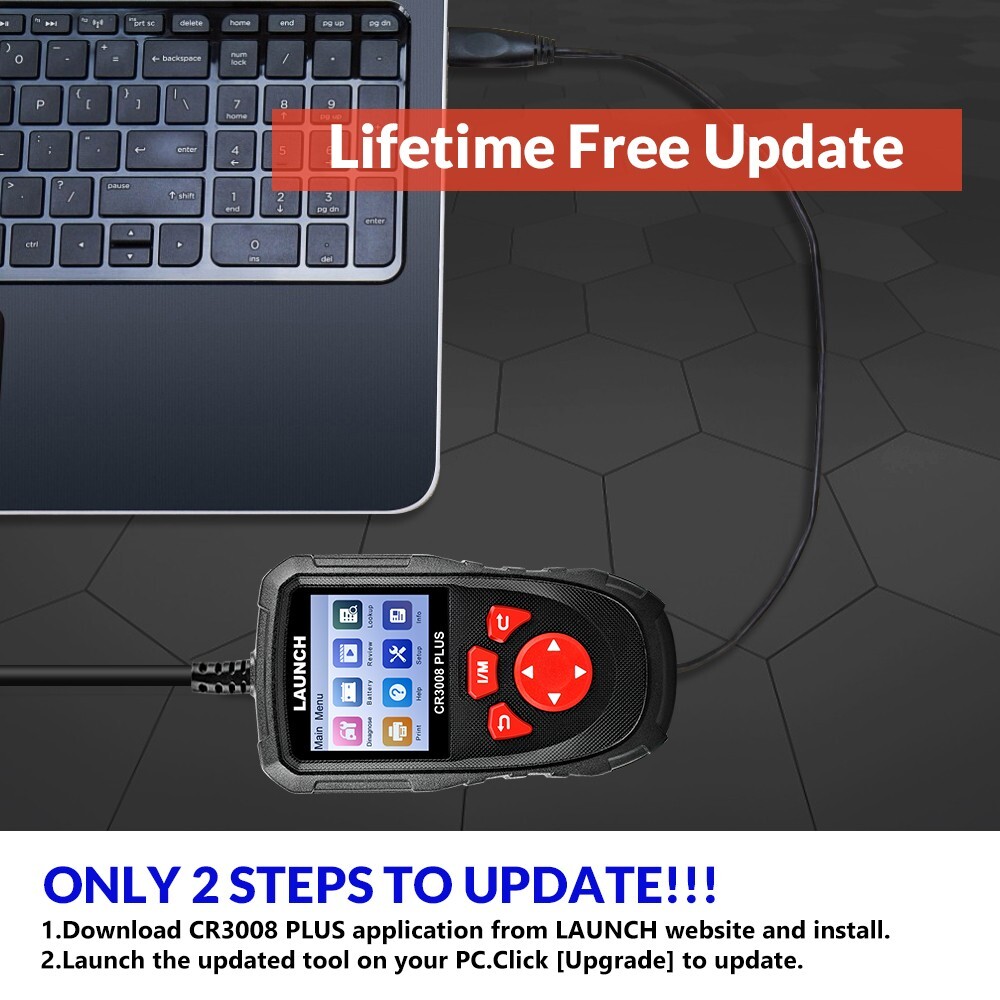LAUNCH CR3008 PLUS Fault Code Reader Scanner OBD2 EOBD Car Diagnostic Scan Tool