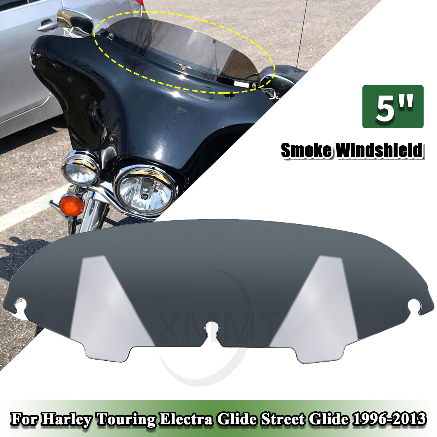 5" Upper Fairing Windshield For Harley Electra Street Tri Glide FLHTC FLHT FLHX