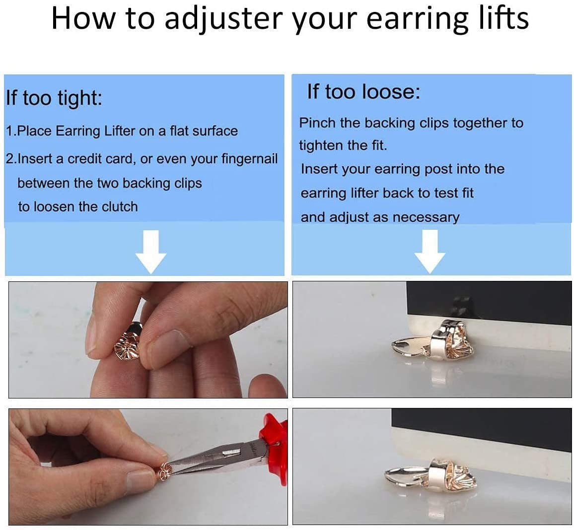 6PAIRS 14K Gold Earring Backs Replacement Ear Locking for Stud Earrings NEW