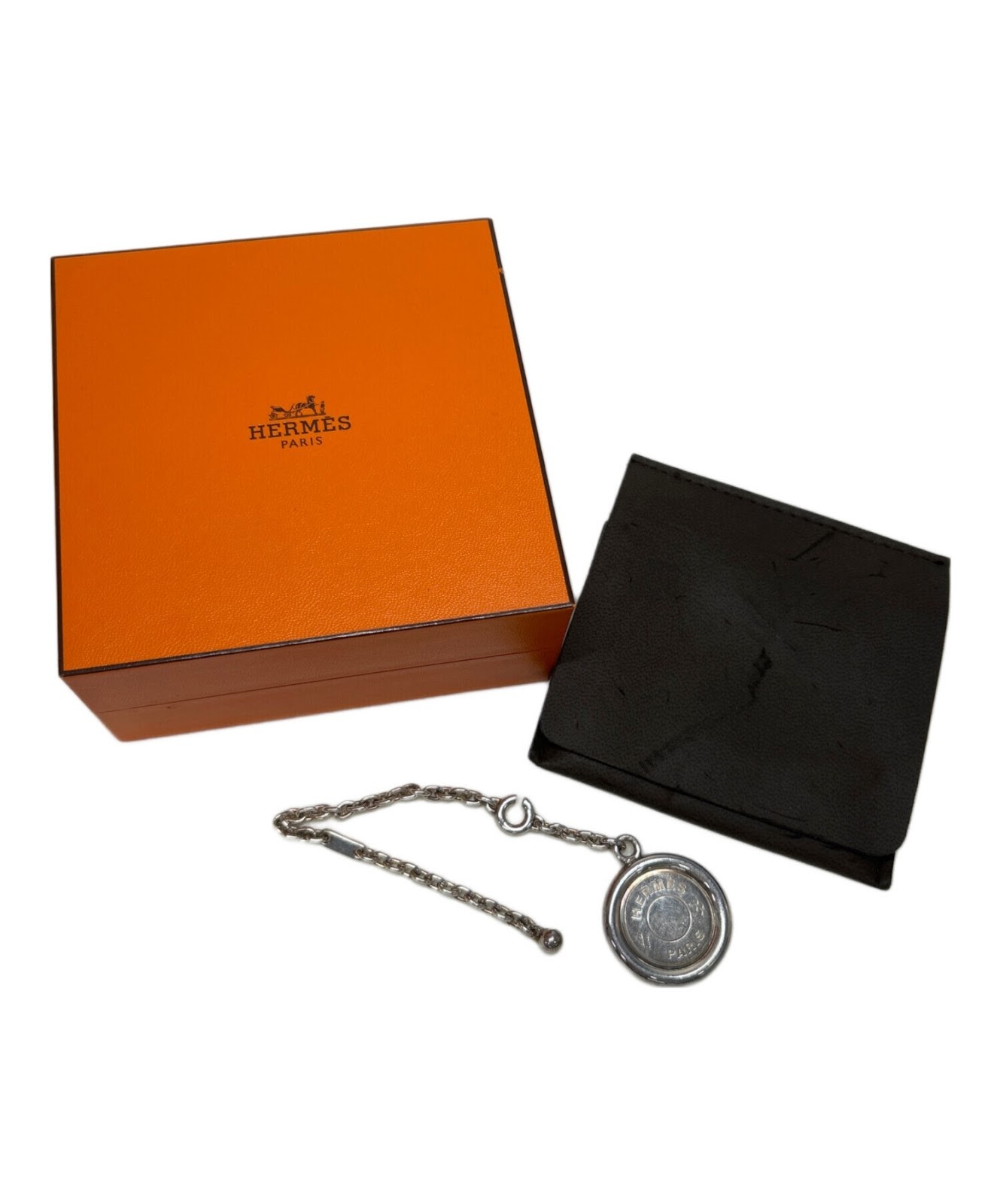 Authentic HERMES Charm Silver-Tone Women #3685