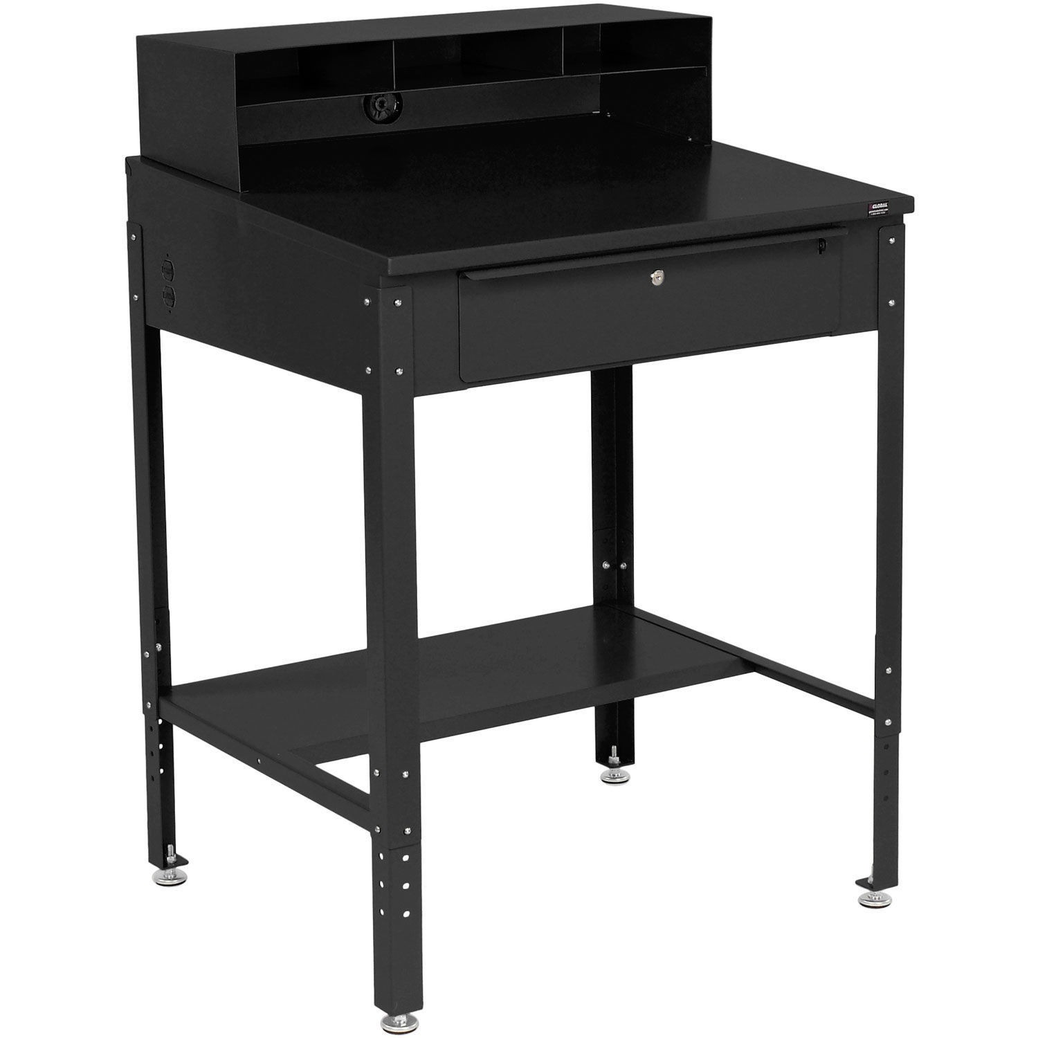 Sloped Surface Shop Desk with Pigeonhole Compartment Riser 34-1/2"W x 30"D x