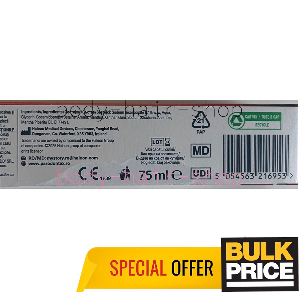 Parodontax Classic Toothpaste Stop Bleeding Gums Fluoride Free Bulk 75ml 4-Pack