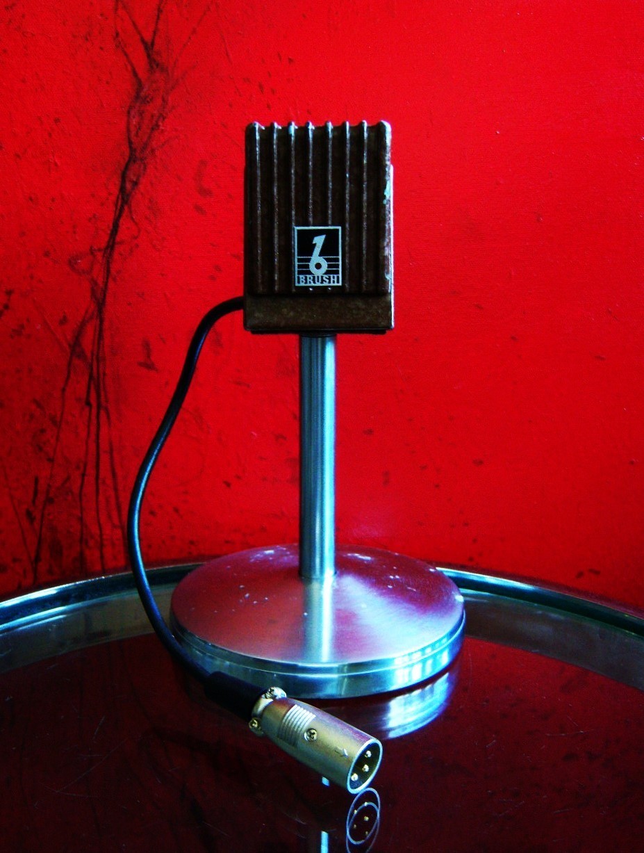 Vintage RARE 1950's Brush BA-116 crystal microphone w Electro Voice 423A stand