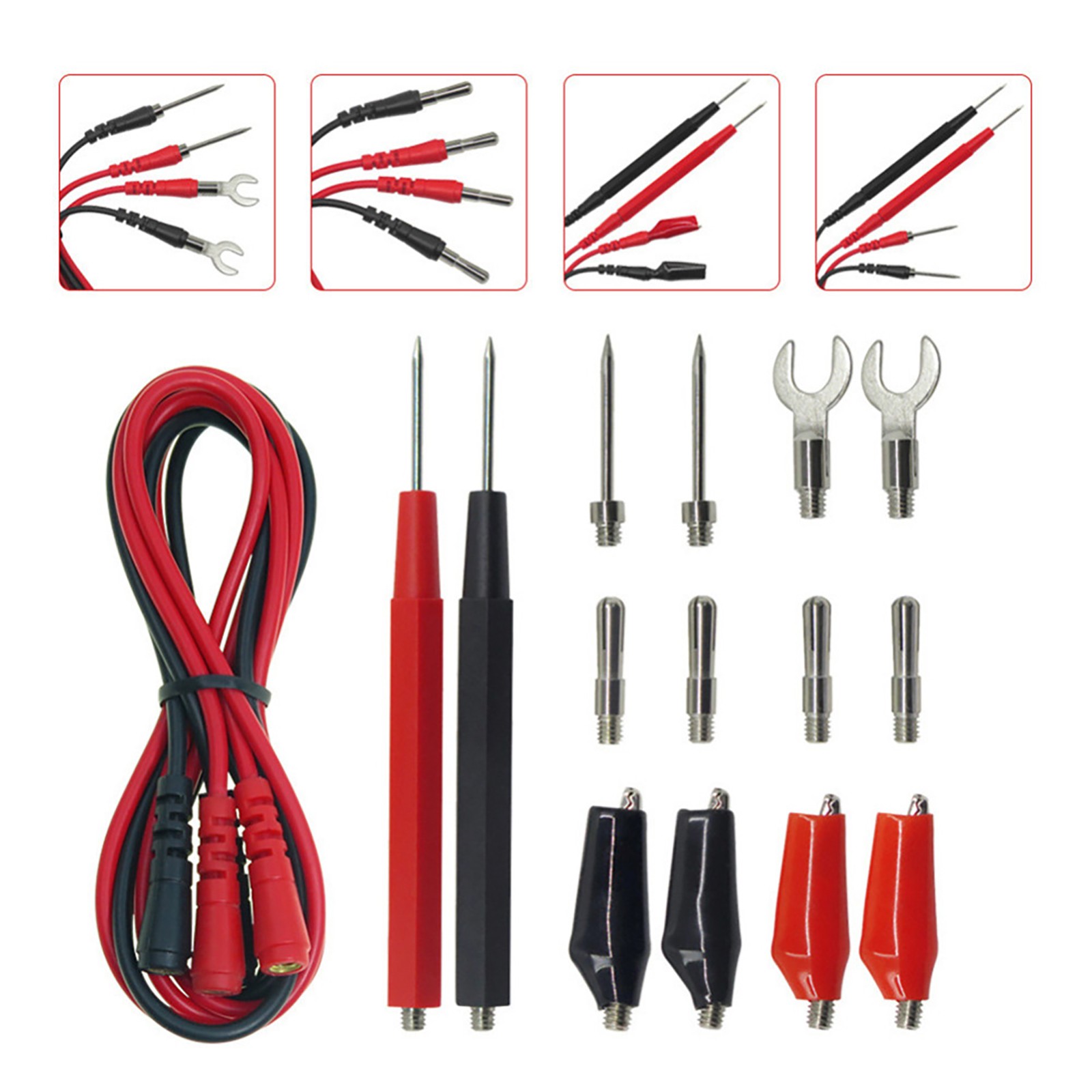 16Pcs Multifunction Digital Multimeter Probe Test Leads Kit For Volt Meter
