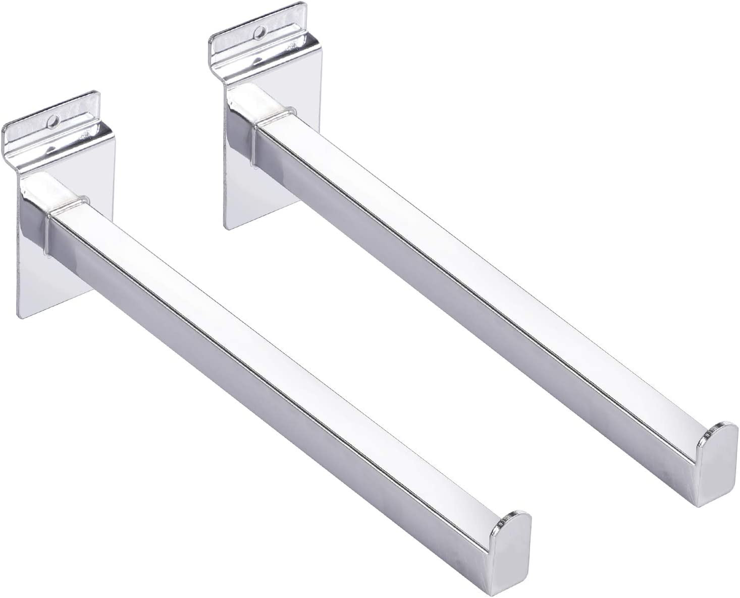 12 PCS 10 Inch Slatwall Deluxe Hooks, Heavy Duty Slatwall Shelf Brackets, Displa