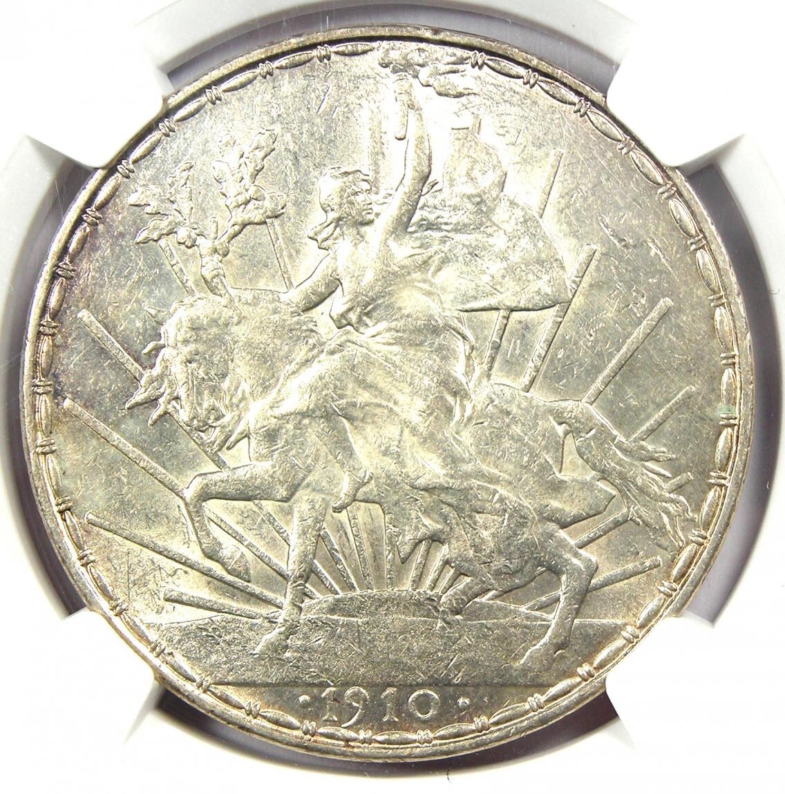 1910 Mexico Peso Silver Coin 1P - Certified NGC Uncirculated Details (UNC MS)