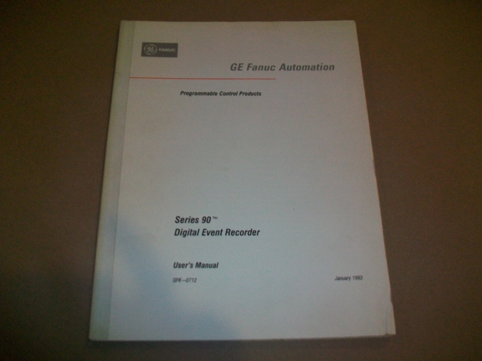 GE Fanuc Series 90 Digital Event Recorder User Manual  GFK-0712   January 1993
