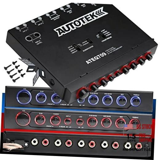 ATEQ709 4-Band Audio Equalizer with Built-In 2-Way Crossover, 9 Volts, 1/2