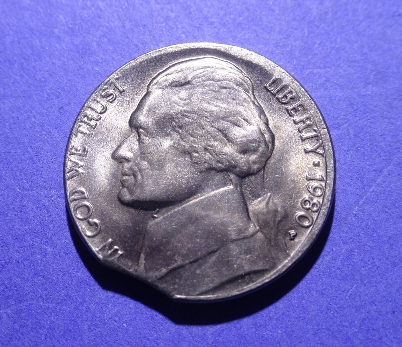 1980-P Jefferson Nickel  Clipped BU  PRICE DROP