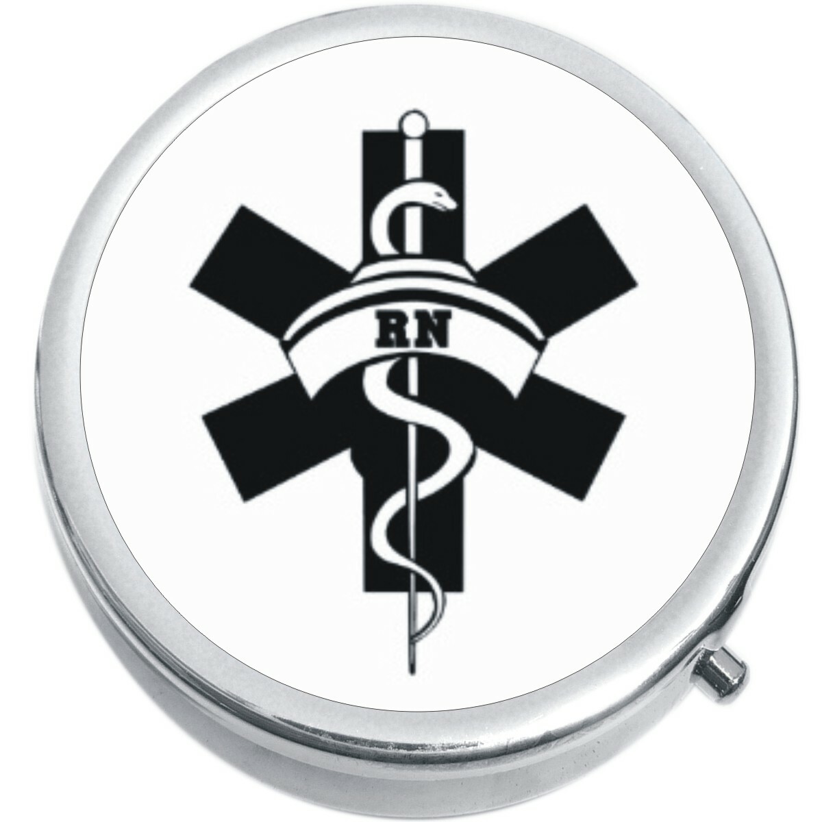 Caduceus Symbol Medicine Vitamin Compact Pill Box