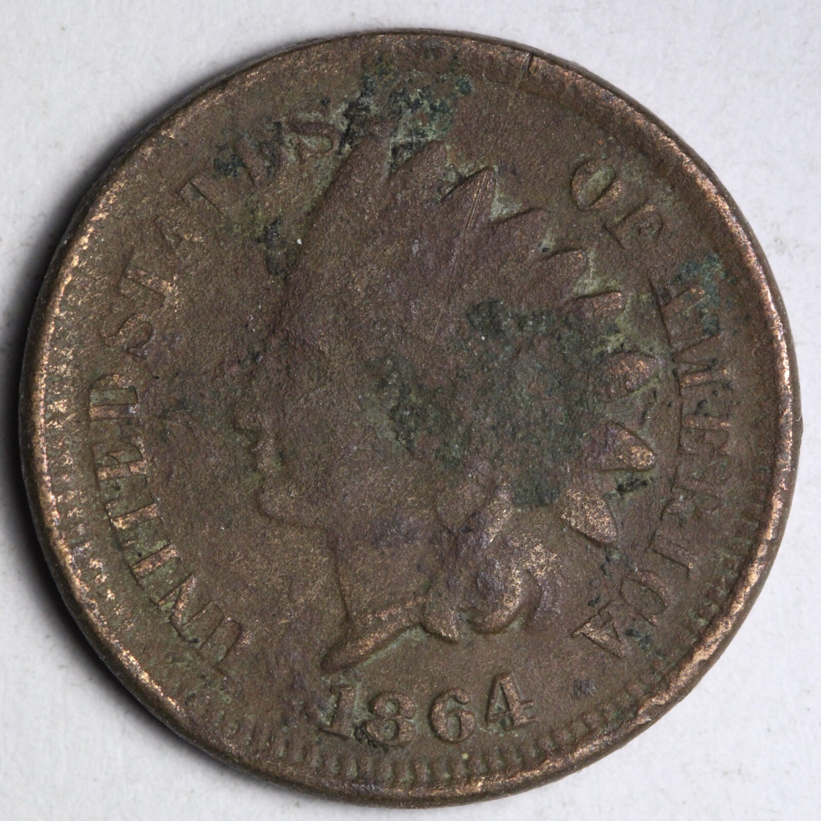 1864 BR Indian Head Cent Penny E105 ZIC