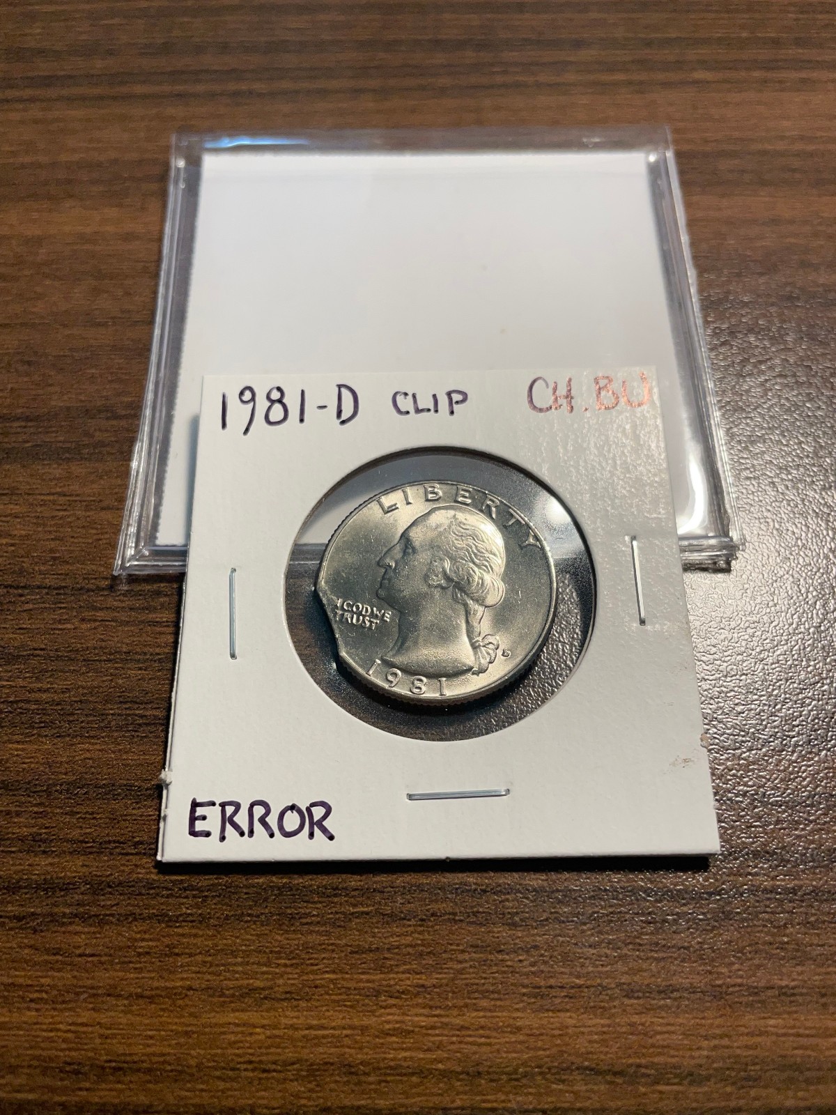 1981-D Washington Silver Quarter 25C CLIP ERROR CHOICE BRILLIANT UNCIRCULATED