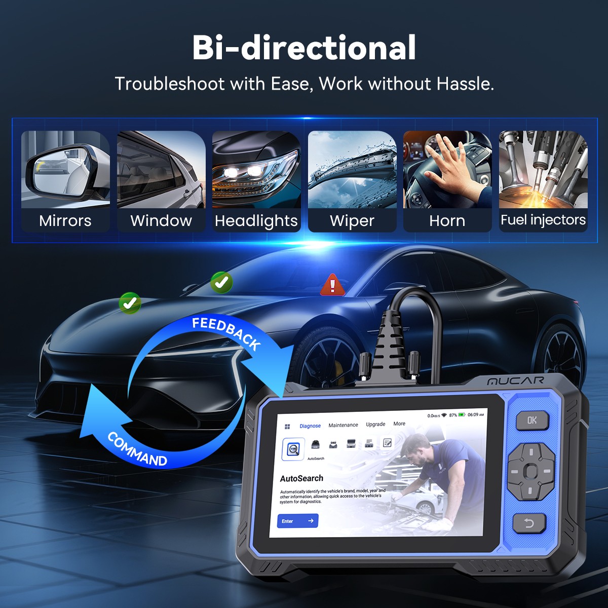MUCAR 682 NEW Car Diagnostic OBD2 Scanner Full System 20+ Services Bidirectional