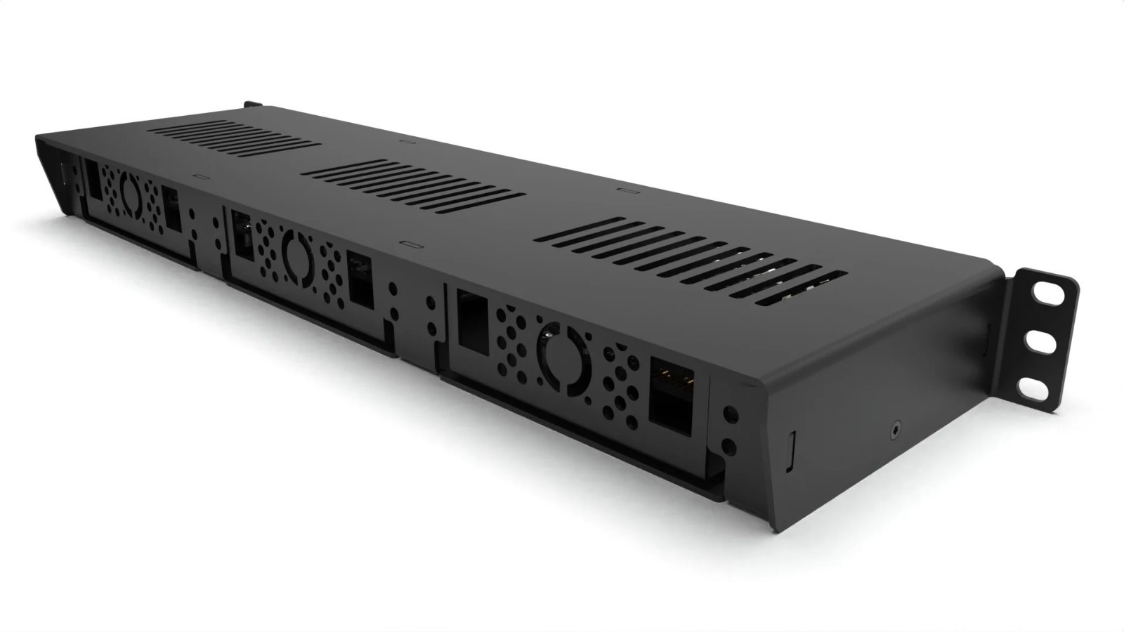 1U rack mount Pro Enclosed 3x Jetson - FRONT REMOVABLE