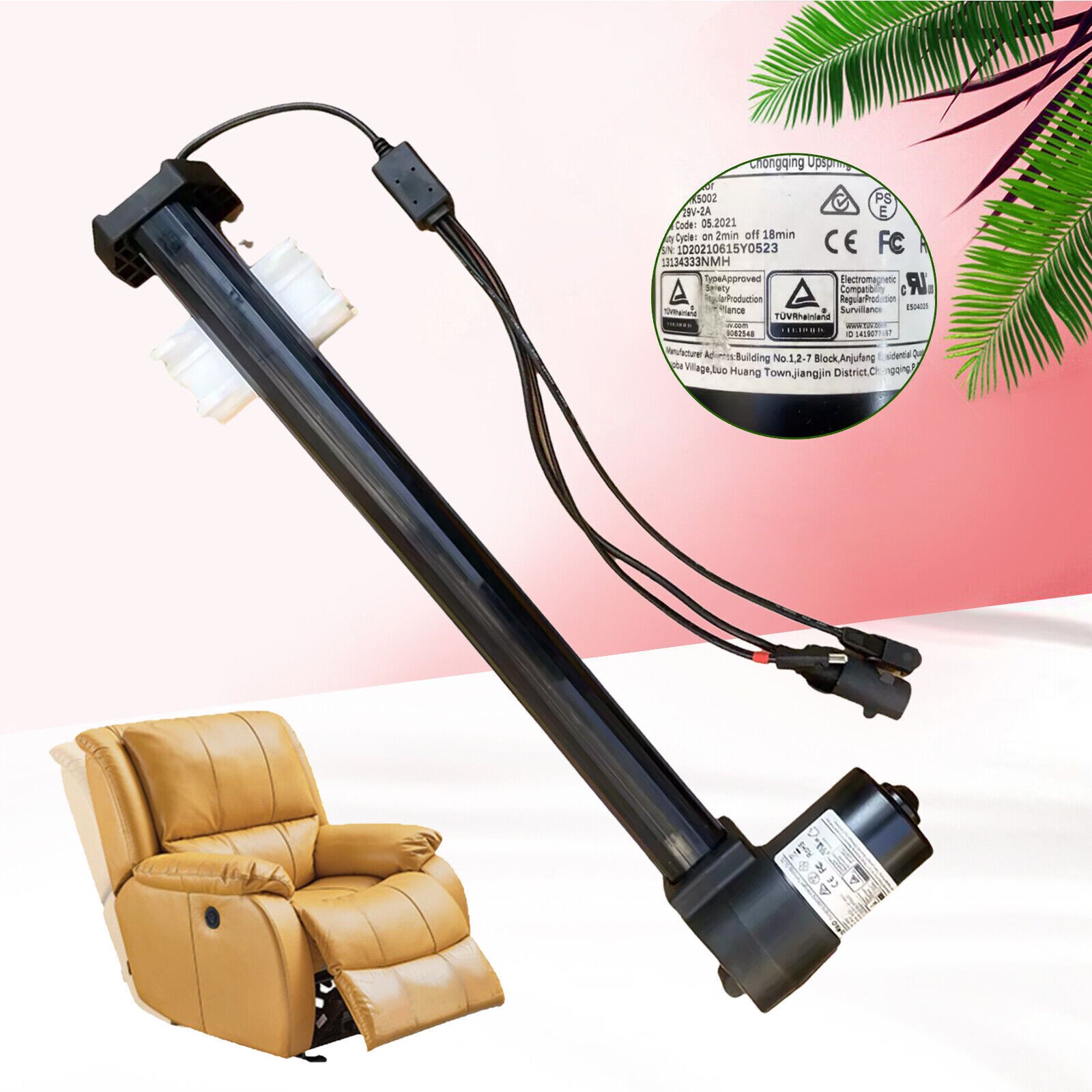For CERO HK5002(3 plugs) Electric Recliner Chair Motor Actuator Power Ram Mover