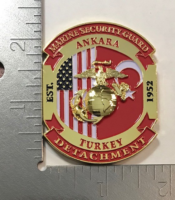 MSG Det Marine Security Guard Detachment Ankara, Turkey Challenge Coin