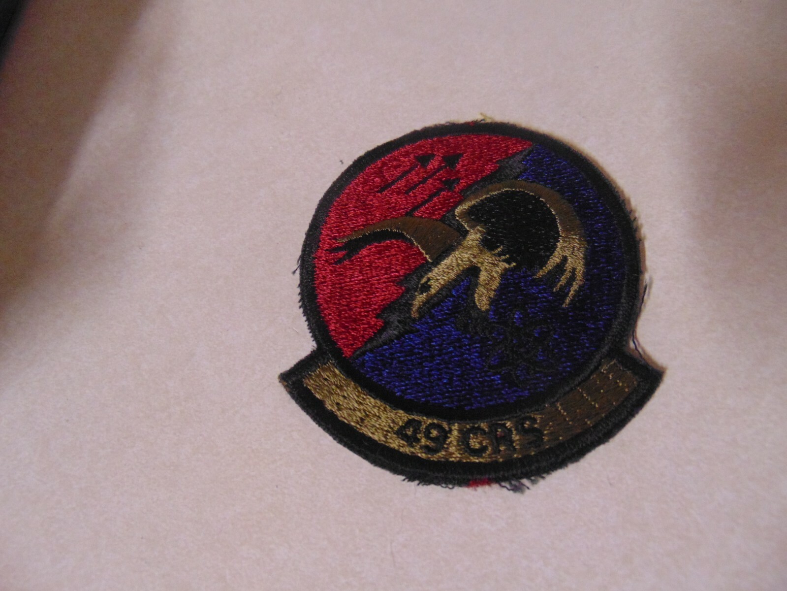 MILITARY PATCH SEW ON OLDER POCKET US AIR FORCE 49 CRS