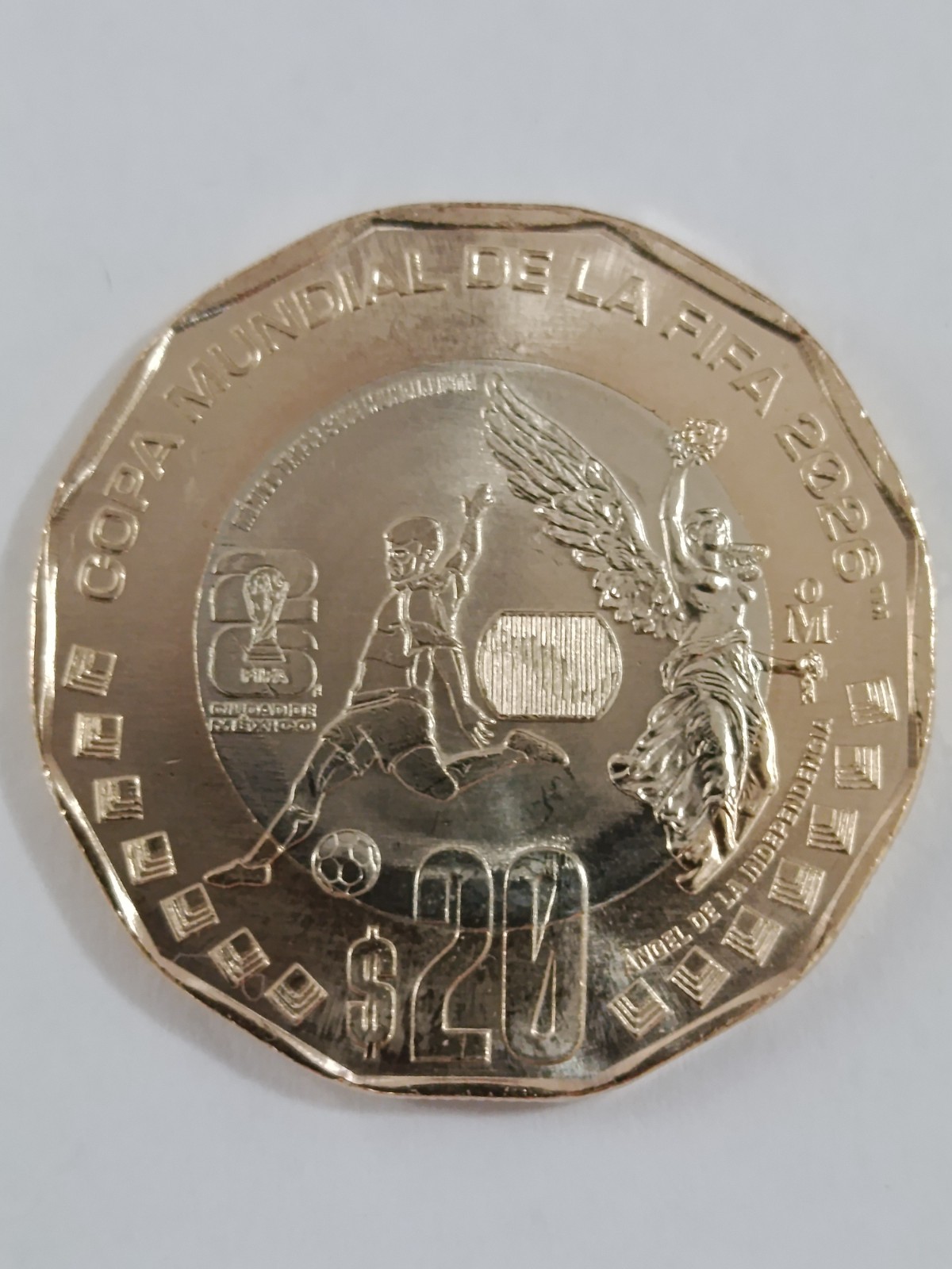 NUEVA MONEDA DE $20 PESOS COPA MUNDIAL DE FUTBOL 2026 FIFA CIUDAD DE MEXICO