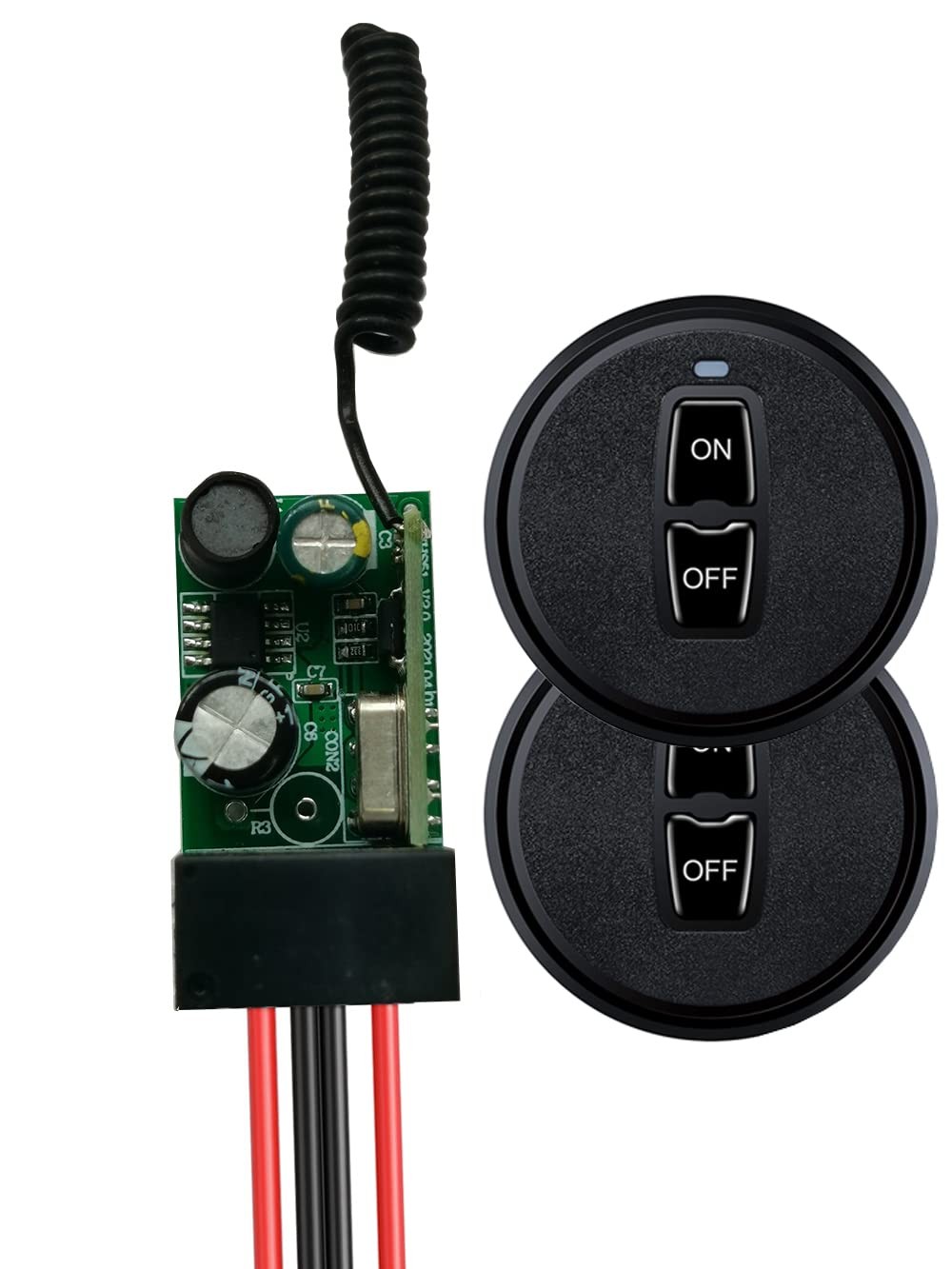 12V Wireless Mini Remote Control Switch, DC 12V/24V/48V/10A Relay with 328FT ...