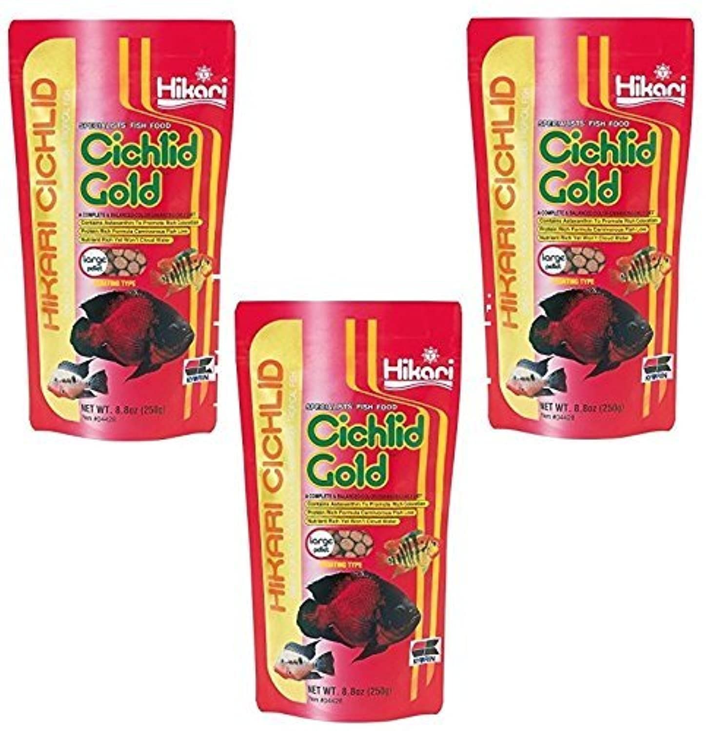 Hikari Cichlid Gold Floating Pellets Mini 3 Pack 8.8 oz Each