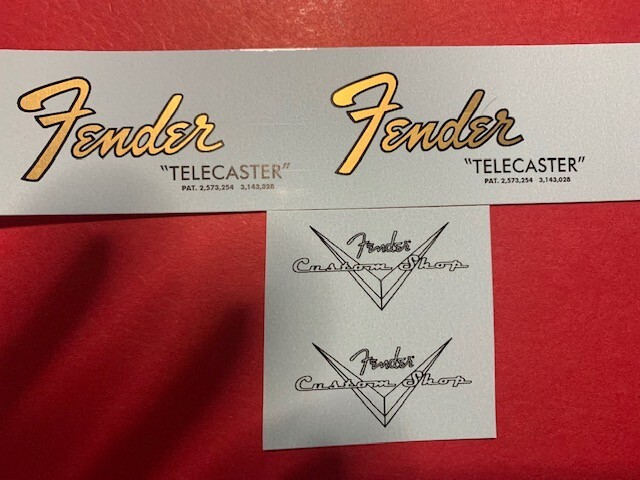 Fender '65 Telecaster Guitar Waterslide Headstock Decal Metallic Inks 6567TE