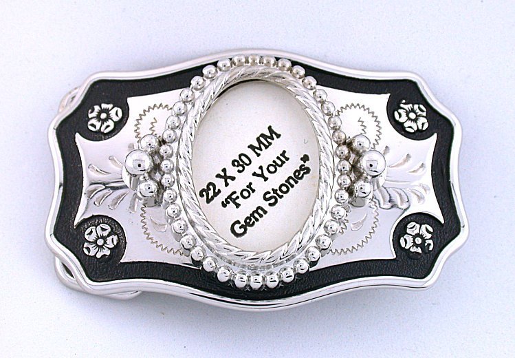 30x22 30mm x 22mm Cabochon Cab Gem Southwest Silver Color Belt Buckle Mounting