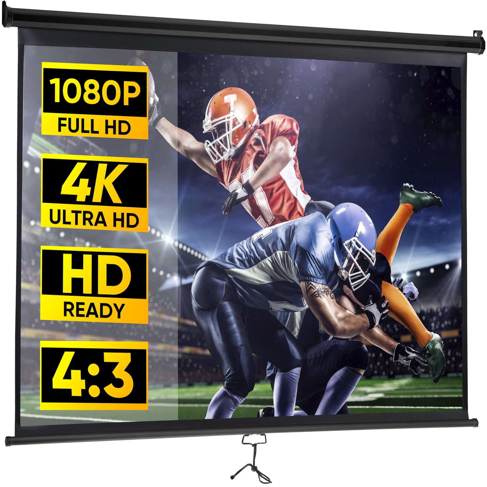 Black Projector Movies Screens for Home Theater Outdoor Indoor Projection