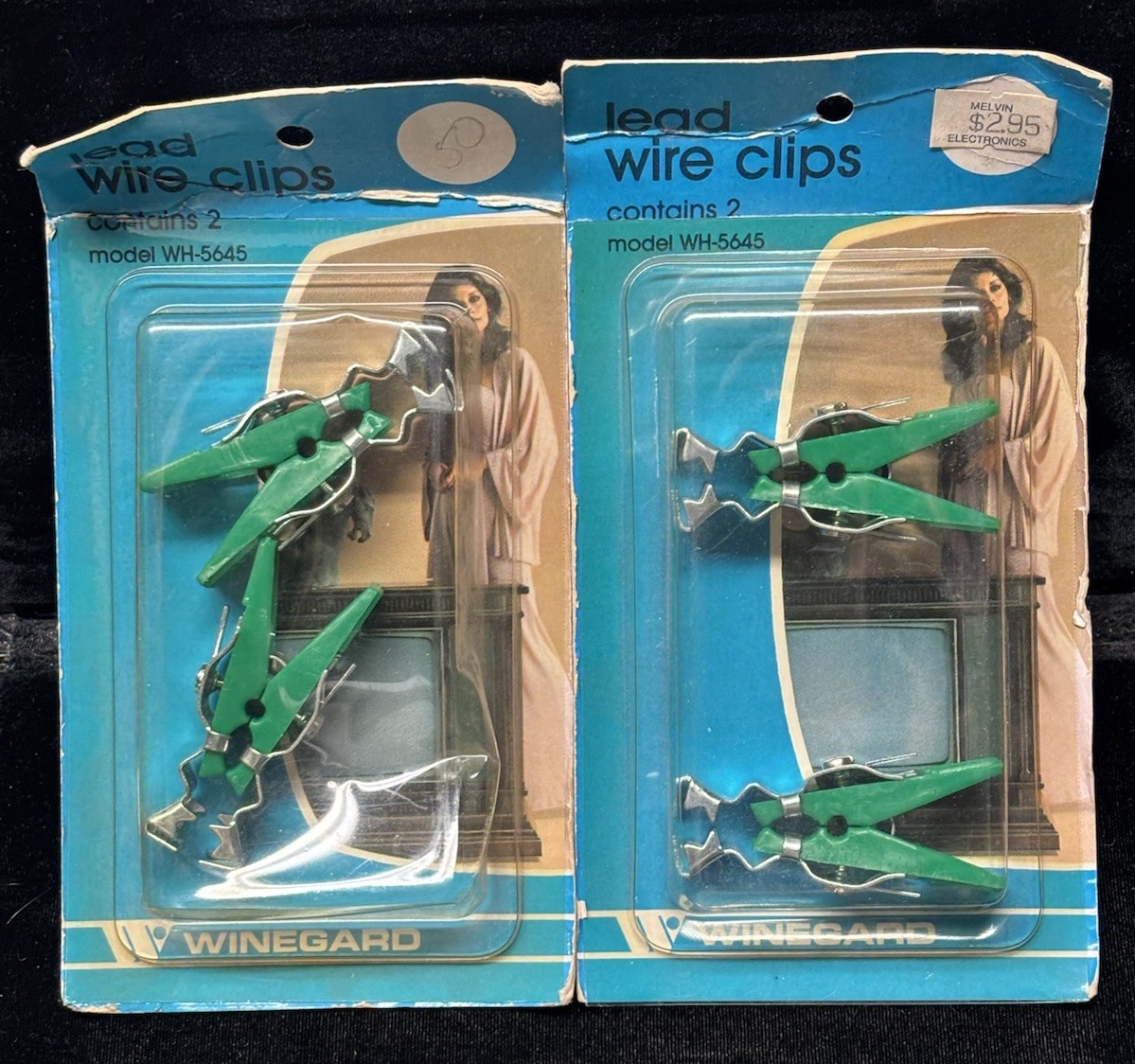 Vintage Brand New Lot of 2 Winegard Green TV Video Lead Wire Clips WH-5645 NOS