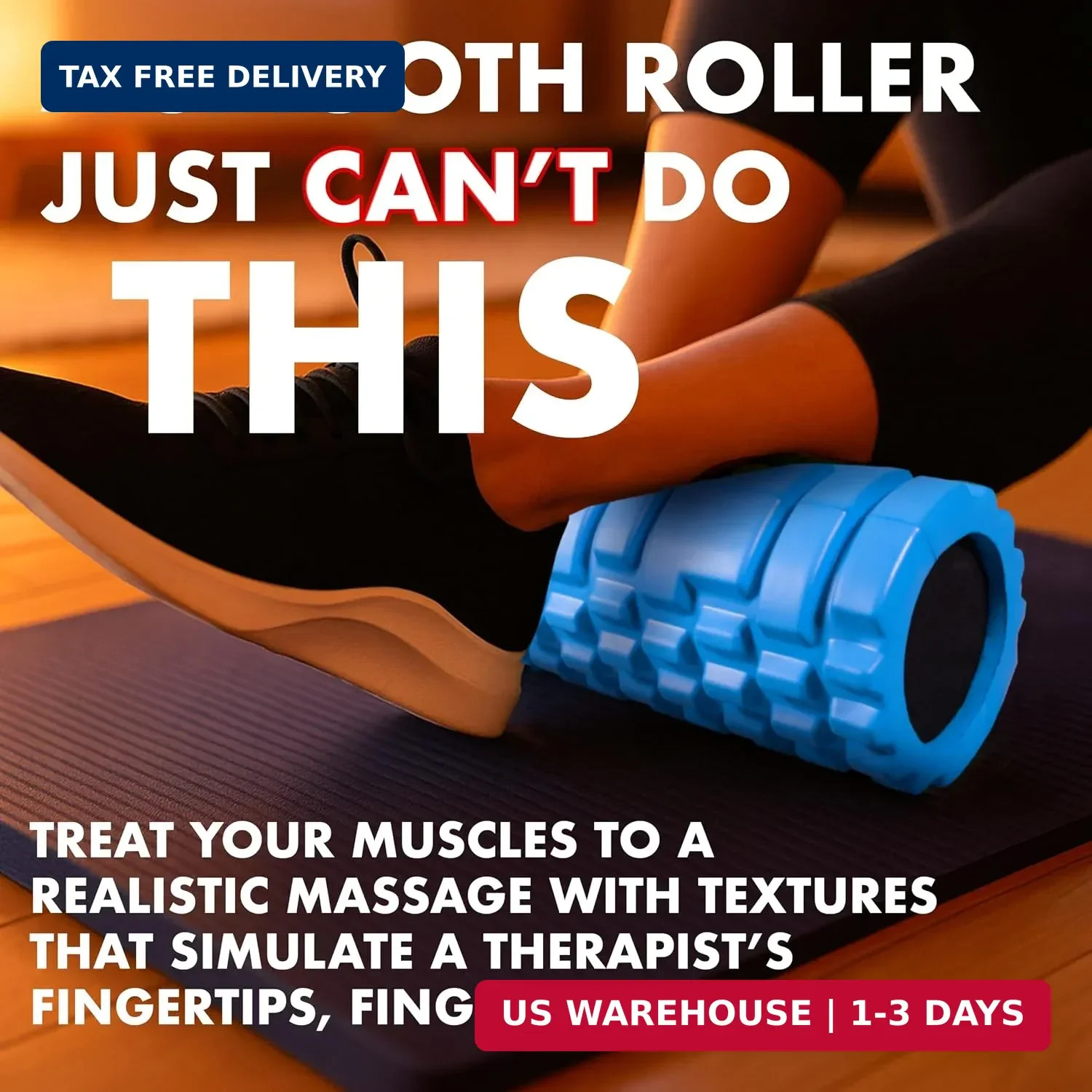 321 Strong Foam Roller - Medium Density Deep Tissue Massager for Muscle Massage