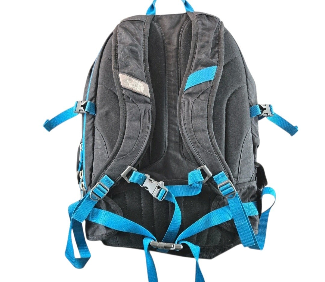 The North Face Surge II 27 Liter Backpack Black Blue Laptop Daypack Multi-Pocket