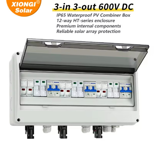 3 String Solar PV Combiner Box 3 In 3 Out DC600V 20A Waterproof SPD Fuse 20A