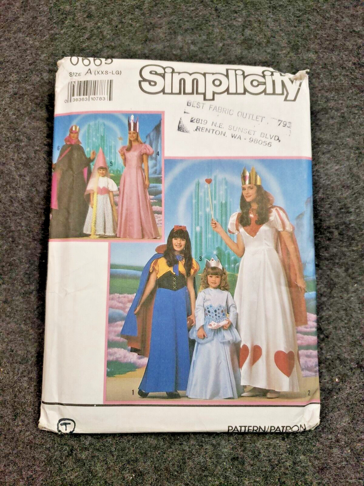 Simplicity 0665 Pattern Women Girls Fairy Queen Princess XXS to LG  UNCUT (C7B3)