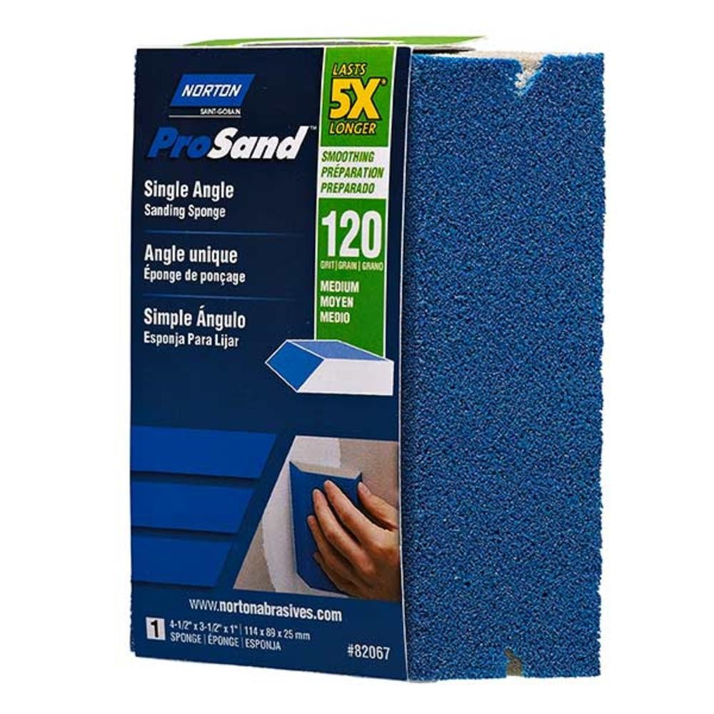 Norton Abrasives Premium 5X 120 Grit Single Angle Sanding Sponges (16