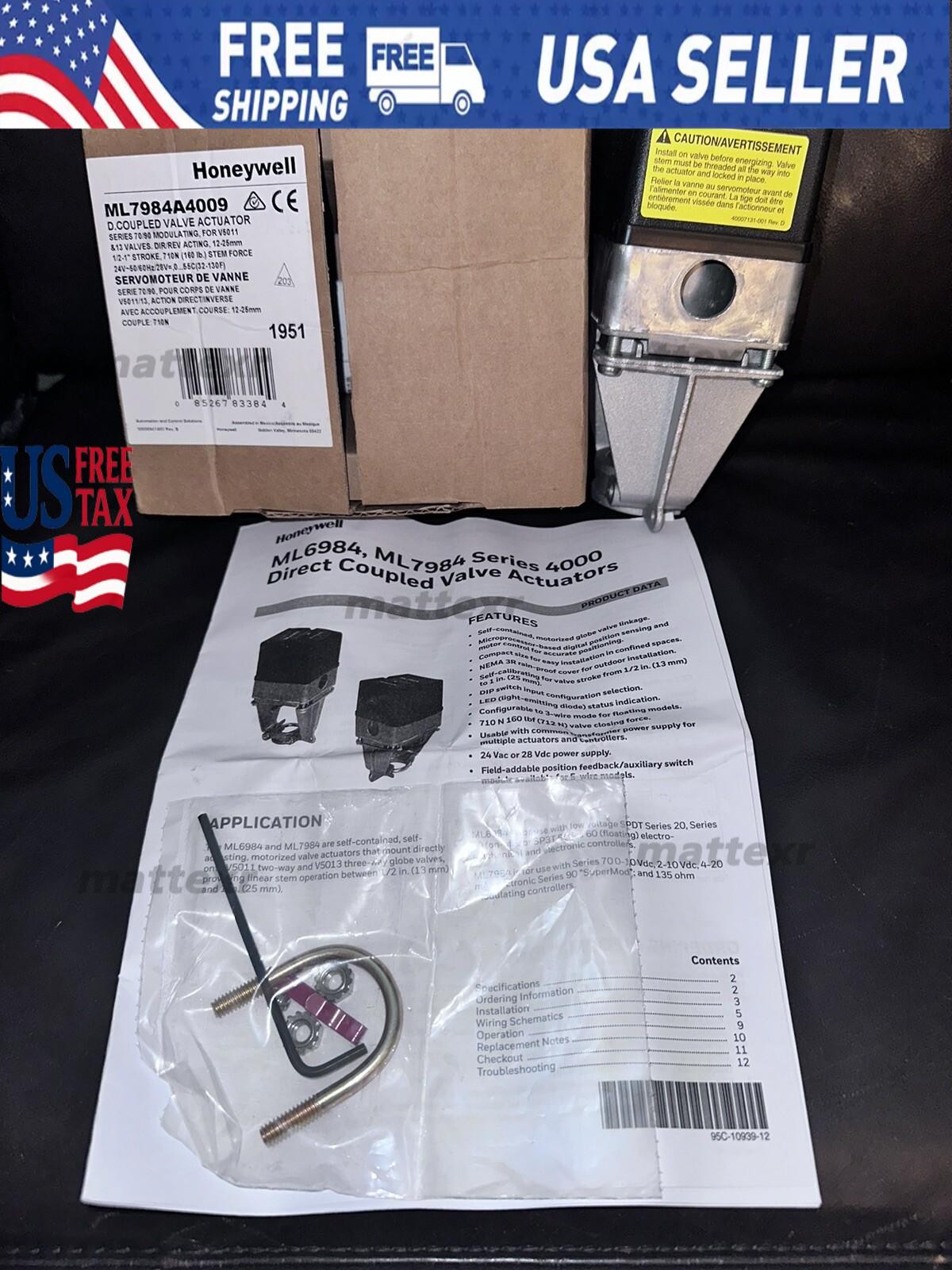 Honeywell ML7984A4009 Linear Stroke Valve Actuator