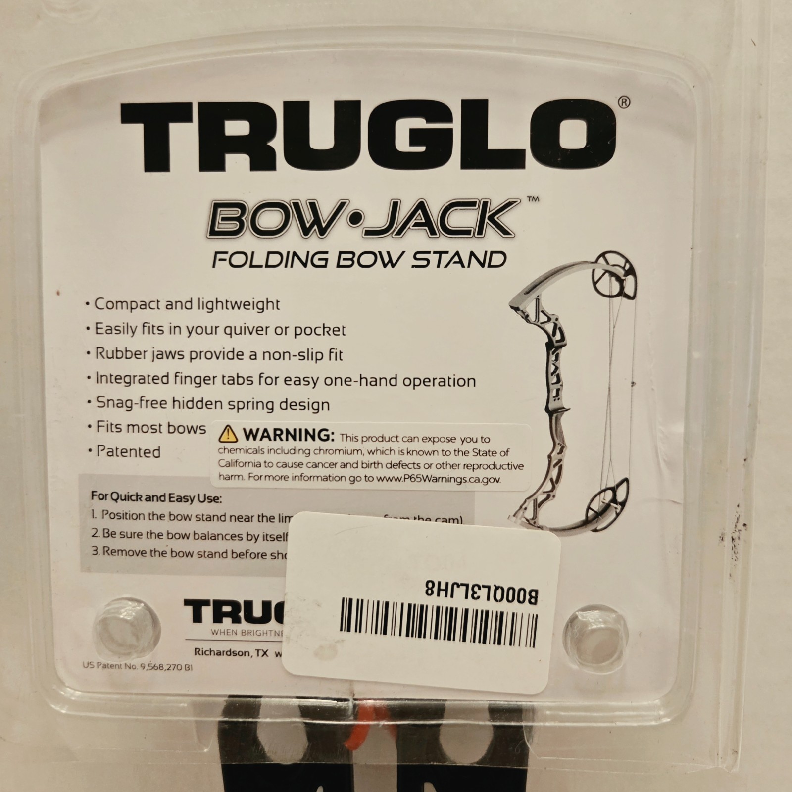 TRUGLO Bow Jack Folding Bow Stand Lightweight with Non-Slip Rubber Jaws