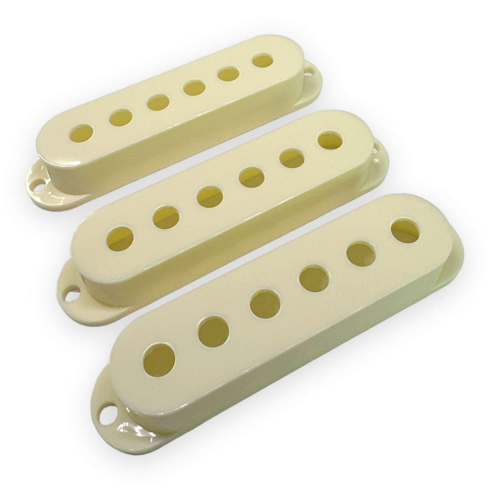 Single Coil Pickup Covers, Vintage White, Modern (52 / 50 / 48) Spacing