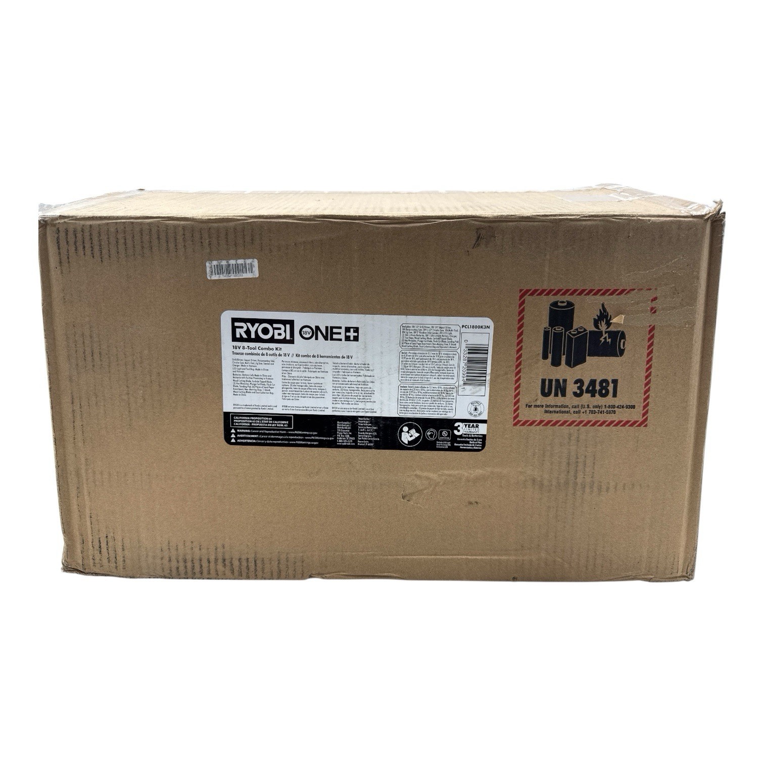 RYOBI One+ 18V Cordless 8-Tool Combo Kit with Batteries and Charger PCL1800K3N