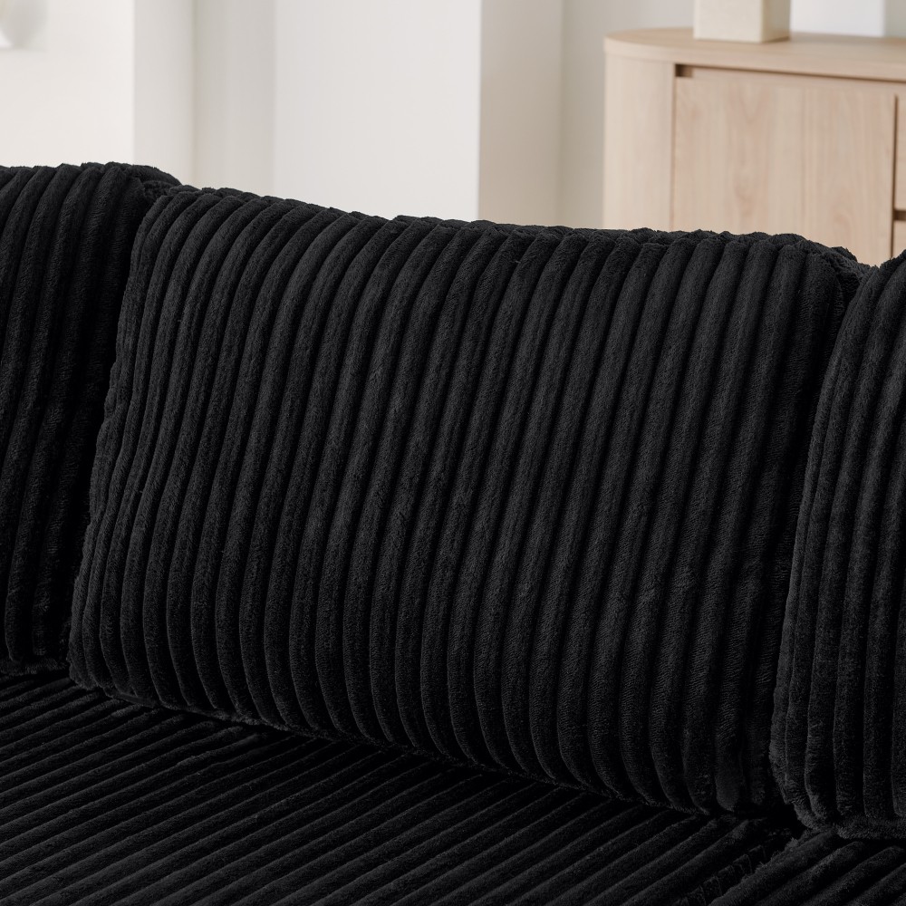 Green Corduroy Modern Sectional Sofa Sleeper 5-Seater Couch