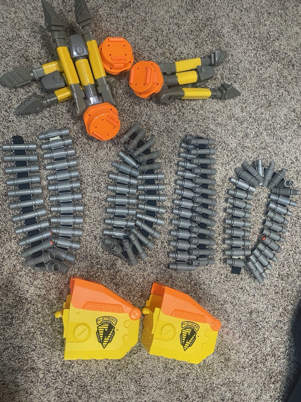 Nerf Vulcan EBF-25 Replacement Parts Ammo Box Belts & Cover Lids Lot