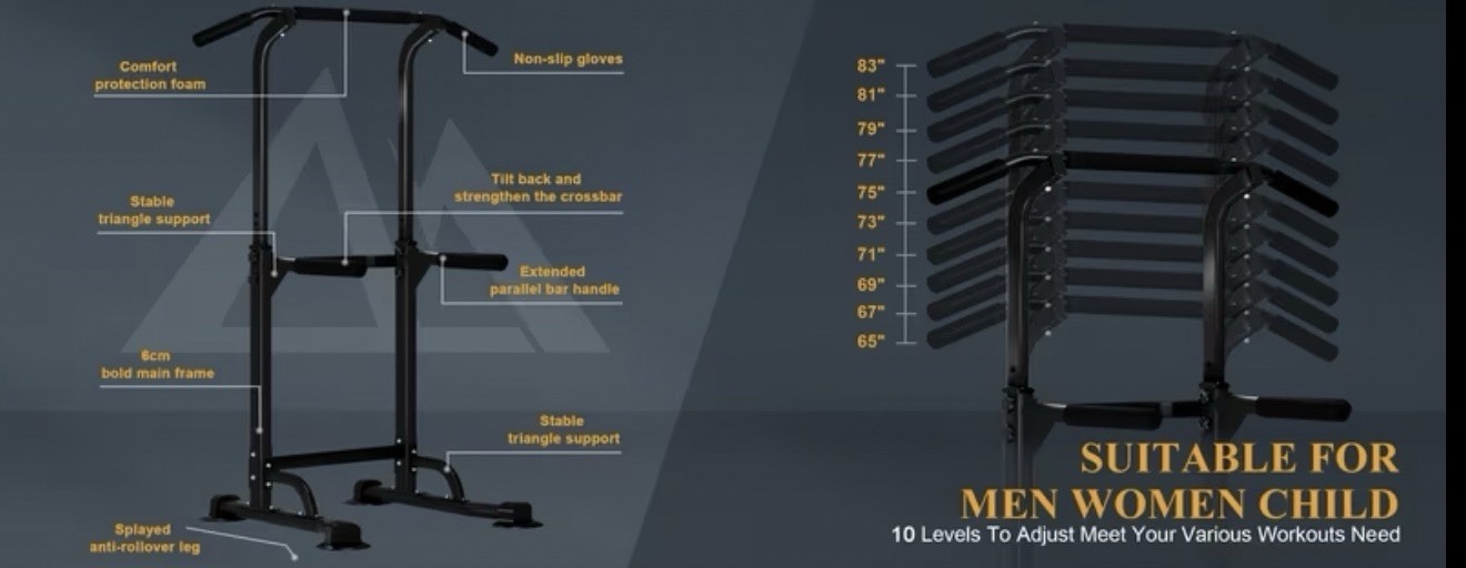 Multi-Function Workout Station - Professional Power Tower with Dip & Pull Up Bar