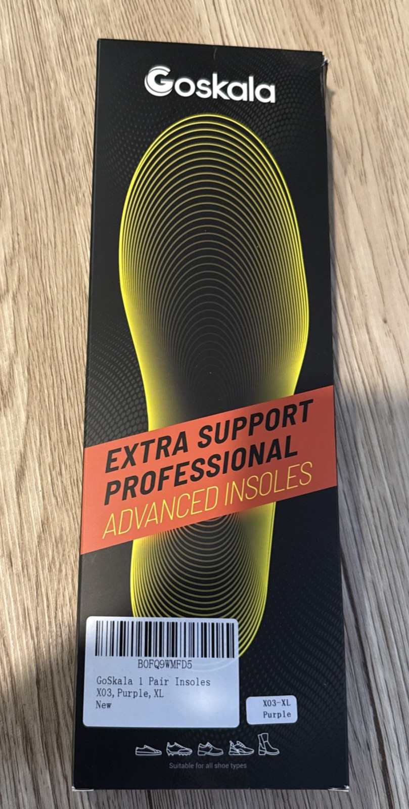 Plantar Fasciitis Insoles Athletic Arch Support Inserts XL Men 10-12 Women 12-14