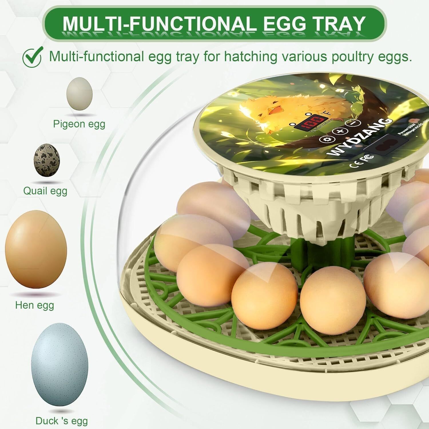 Smart Chicken Incubators Hatching Eggs w/ Automatic Turner Small Poultry Duck